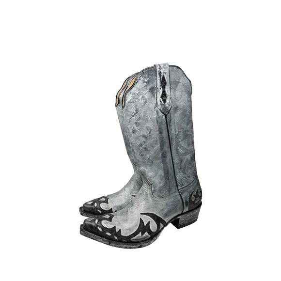 Moonshine Spirit 9 Distressed Grey Leather Cowboy Western Boot Rodeo Ranch main image 5